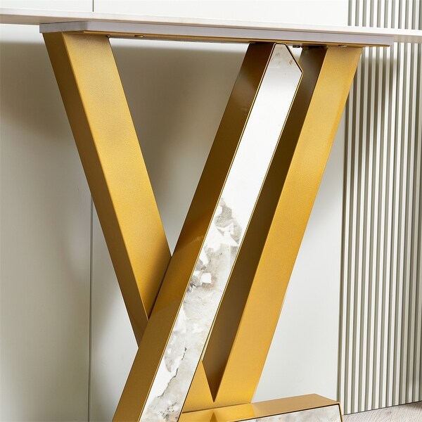 Console Table,Exquisite Shape Design w/ Adjustable Foot Pads