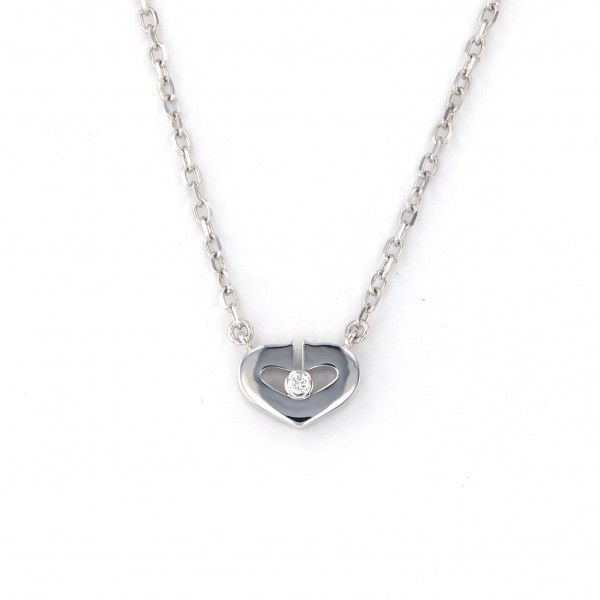 Cartier C Heart Diamond Necklace 18K White Gold B7221600