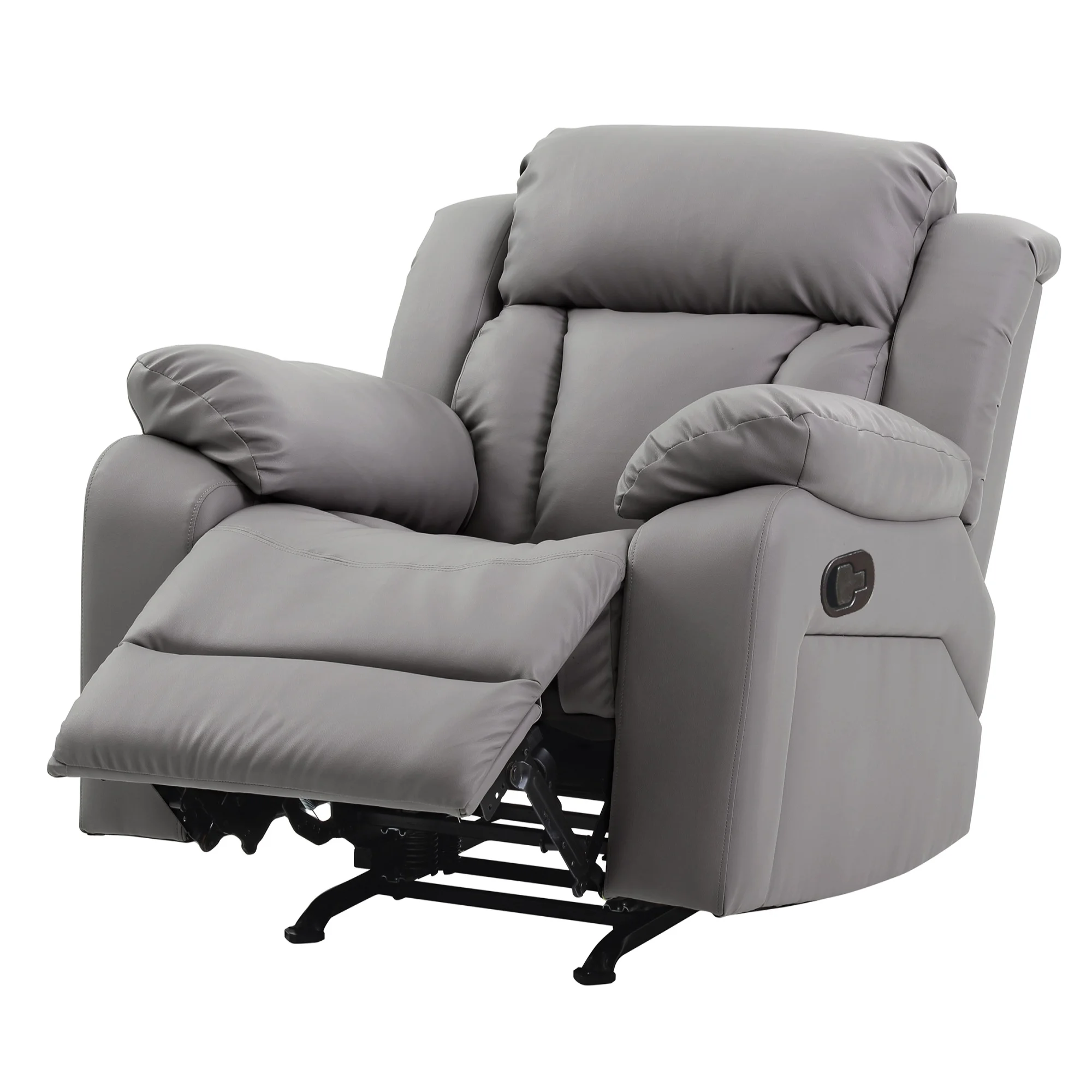 Daria Gray Faux Leather Upholstery Reclining Chair
