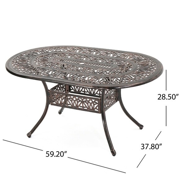 Aluminum Dining Table,Shiny Copper,Assembly Required