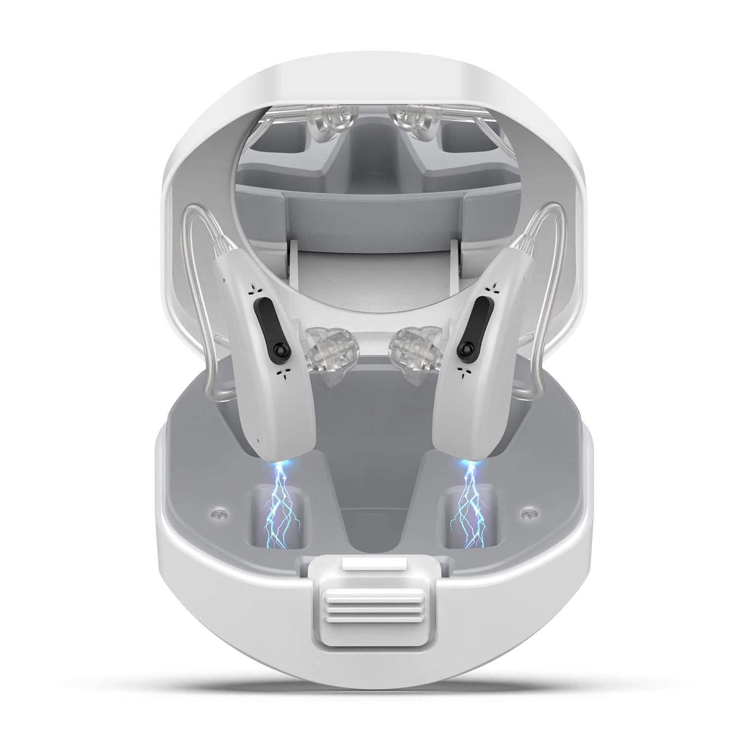 Lentorgi BTE Hearing Aids for Seniors C Dual Microphone, Noise Cancelling, Comfortable Fit, Gray