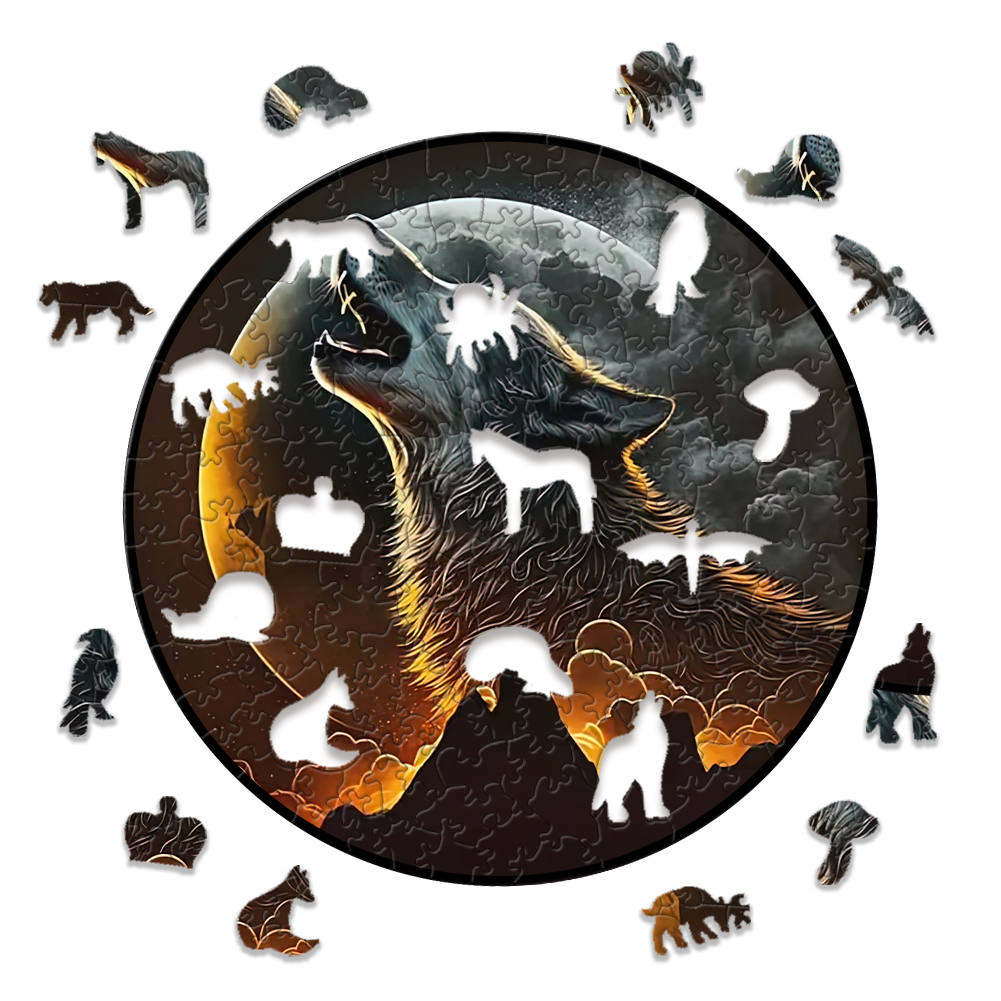 Animal Wooden Puzzle-Lovely wolf