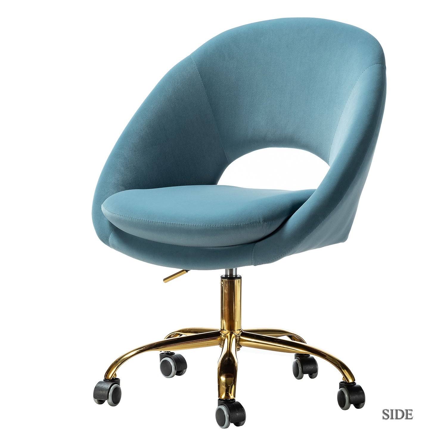 Savas Height Adjustable Swivel Task Chair with Gold Base - Charcoal