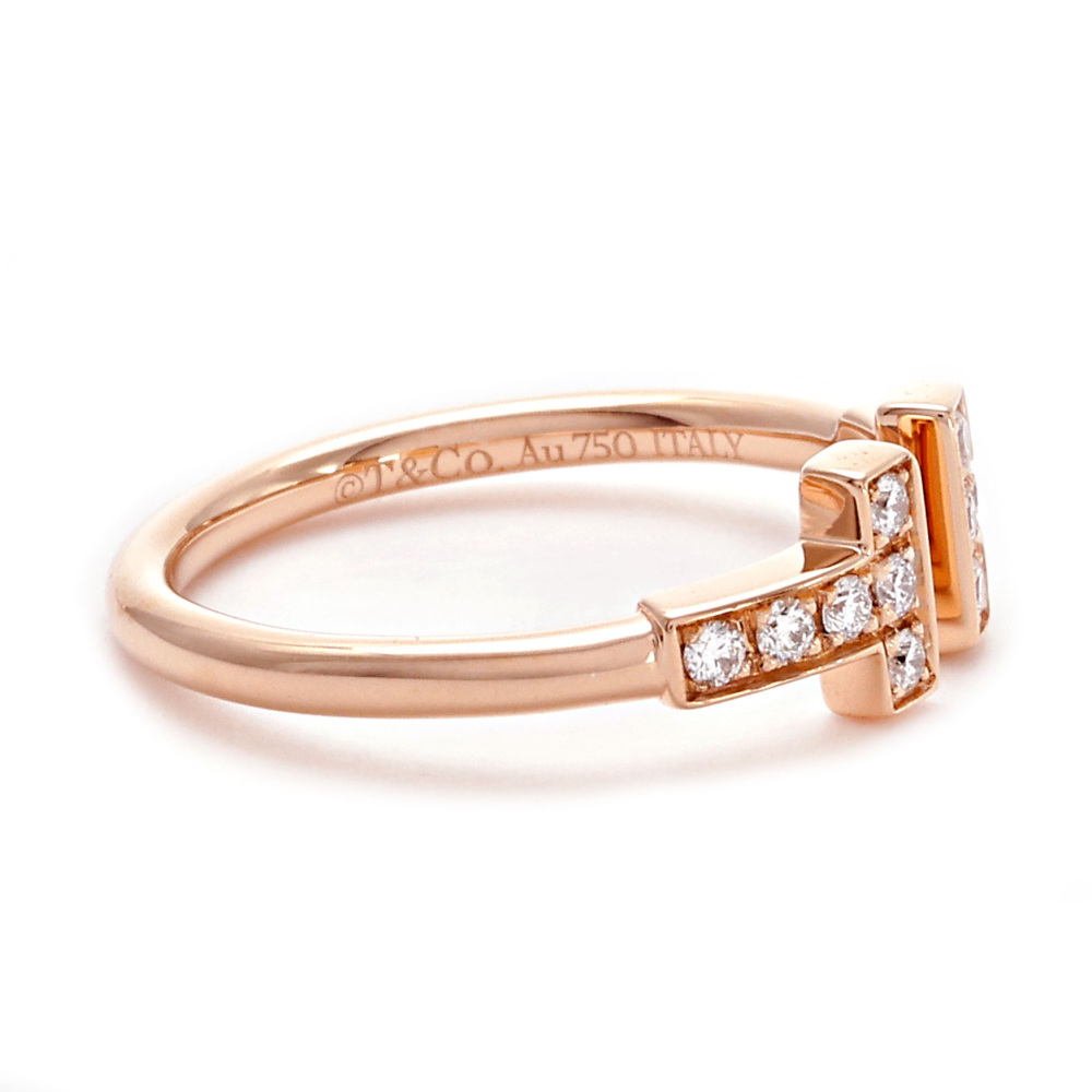 Tiffany & Co. Tiffany T Diamond Wire Ring 18K Rose Gold 60147332