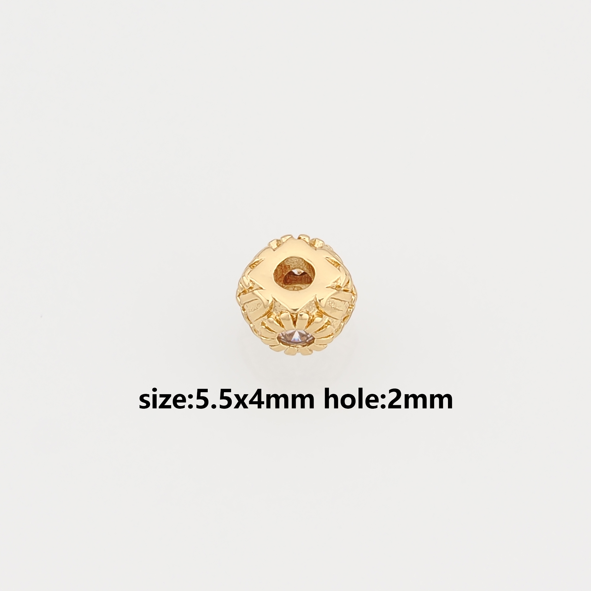 18K Gold Filled Barrel Spacer Beads,Flower Barrel Beads for Bracelet Jewelry Necklace Making Supply