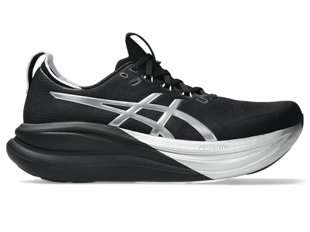 ASICS GEL-NIMBUS 28 Platinum Running Shoes Platinum/Black 1011C214-001