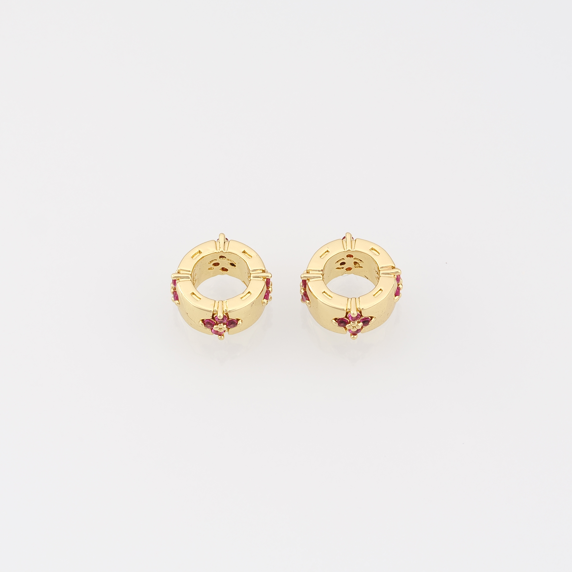 18K Gold Filled Flower Spacer Beads,Flower Flat Beads for Bracelet Jewelry Necklace Making Supply
