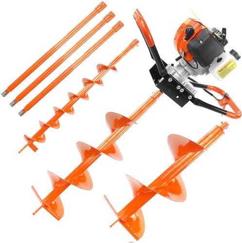 NEOTEC 72CC 2-Stroke Gas Powered Earth Auger Post Fence Hole Digger + 4