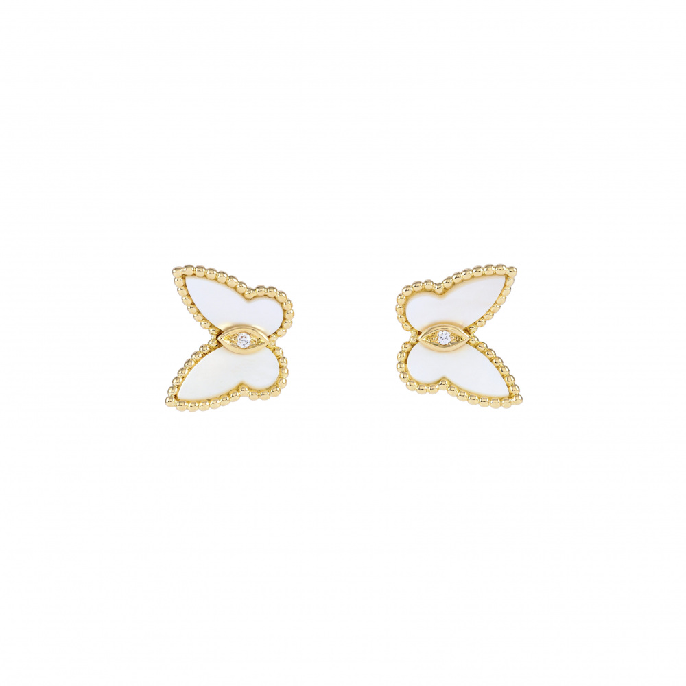 Van Cleef & Arpels Fauna de Papillon Earrings 18K Yellow Gold