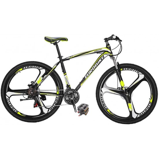 Mountain Bikes X1 27.5 Inches 3 Spoke Wheel 21 Speed Dual Disc Brake Bicycle Blackyellow