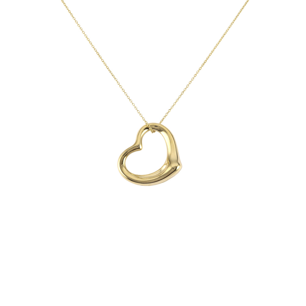 Tiffany & Co. Elsa Peretti Open Heart Necklace 18K Yellow Gold