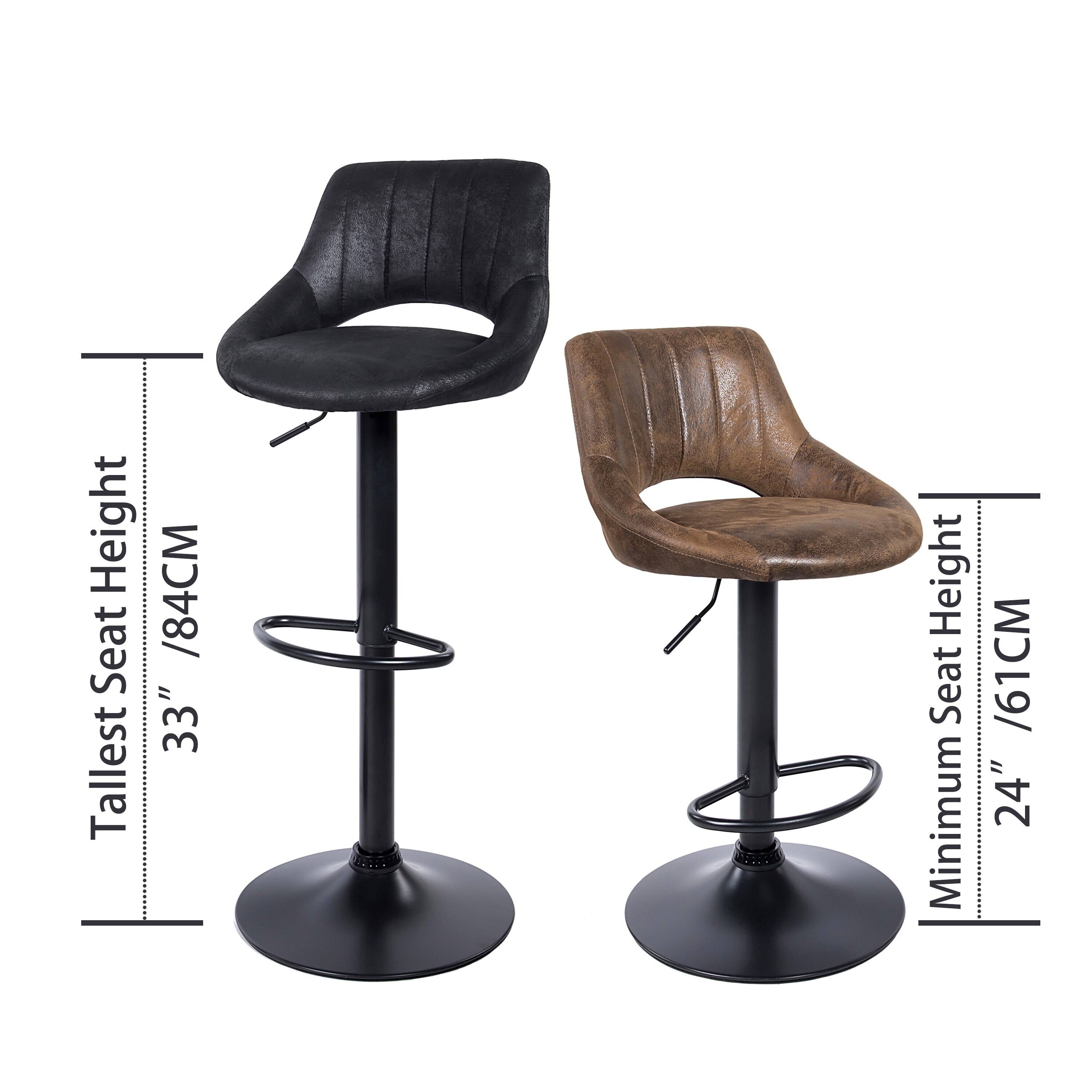 Art Leon Retro Adjustable Swivel Barstool (Set of 2) - Grey