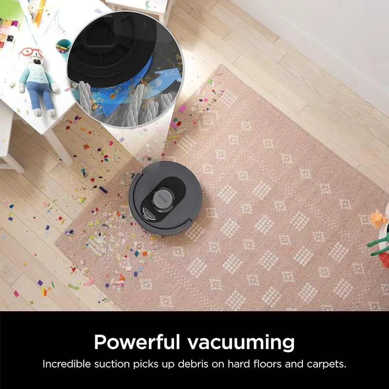Voice-Activated Robot Vacuum in Cool Grey – Matrix Clean Navigation, Home Mapping, 60-Day Self-Empty Base, Pet Hair Solution
