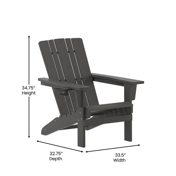 Commercial Grade AllWeather Adirondack Chair with Swiveling Cupholder