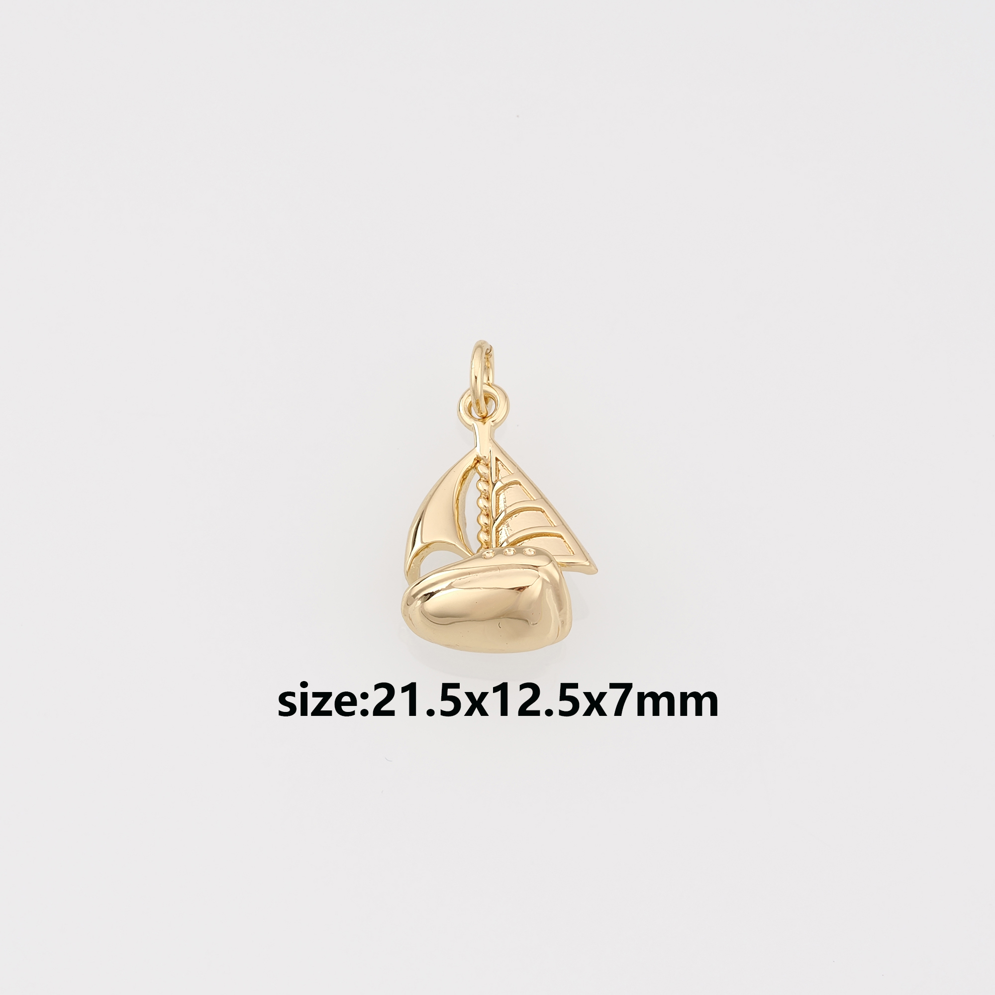 18K Gold Filled Sailboat Pendant,Boat Charm Earrings Necklace for DIY Jewelry Making Supply