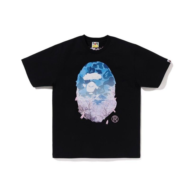 Japanese trendy brand color blocked luminous short sleeved couple loose T-shirt