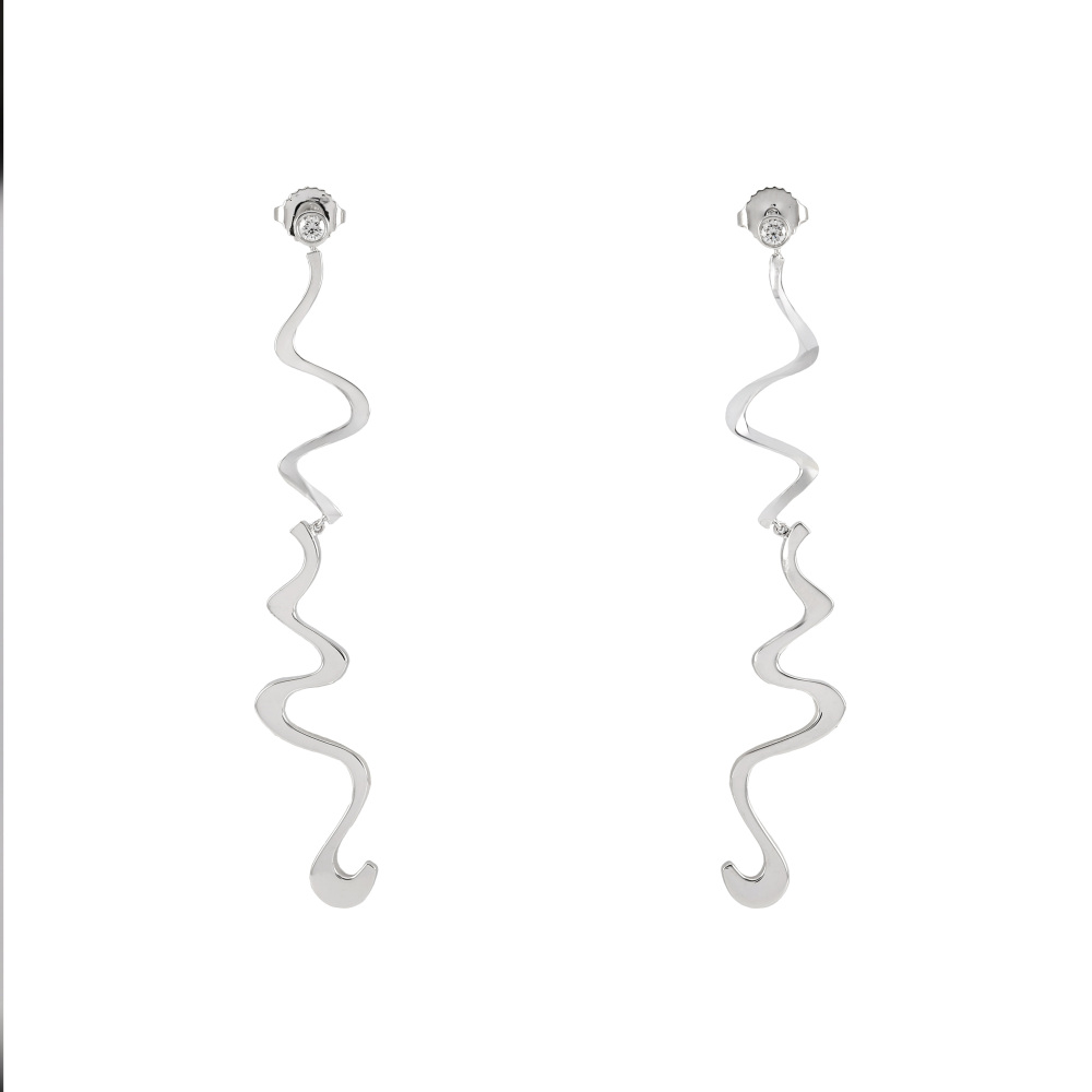 Tiffany & Co. Tiffany K18WG White Gold Earrings Diamond