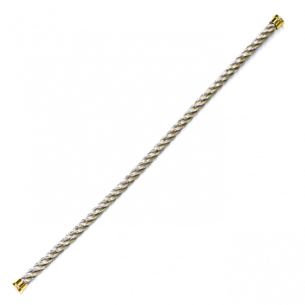 FRED Force 10 (lm) Steel Cable Gray 18 Yellow Gold Plating Bracelet 6B0110