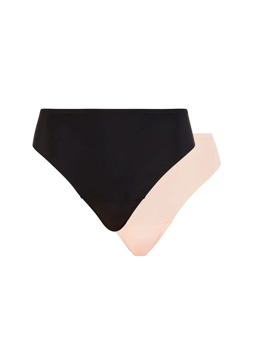 Lot de 2 slips Sonia Noir et Champagne Rosé