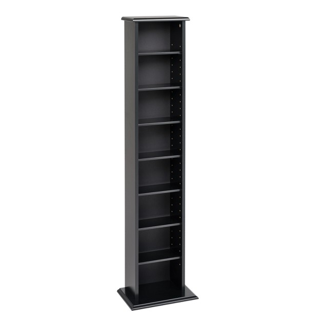 Slim Multimedia Storage Tower Black Prepac