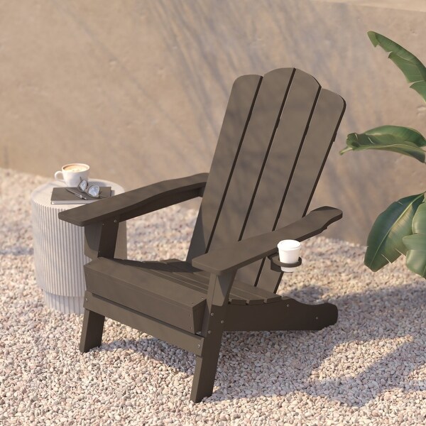 Commercial Grade AllWeather Adirondack Chair with Swiveling Cupholder