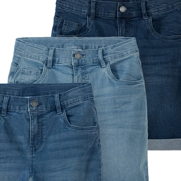 Famy 3 Jungen Jeansshorts im Basic-Look