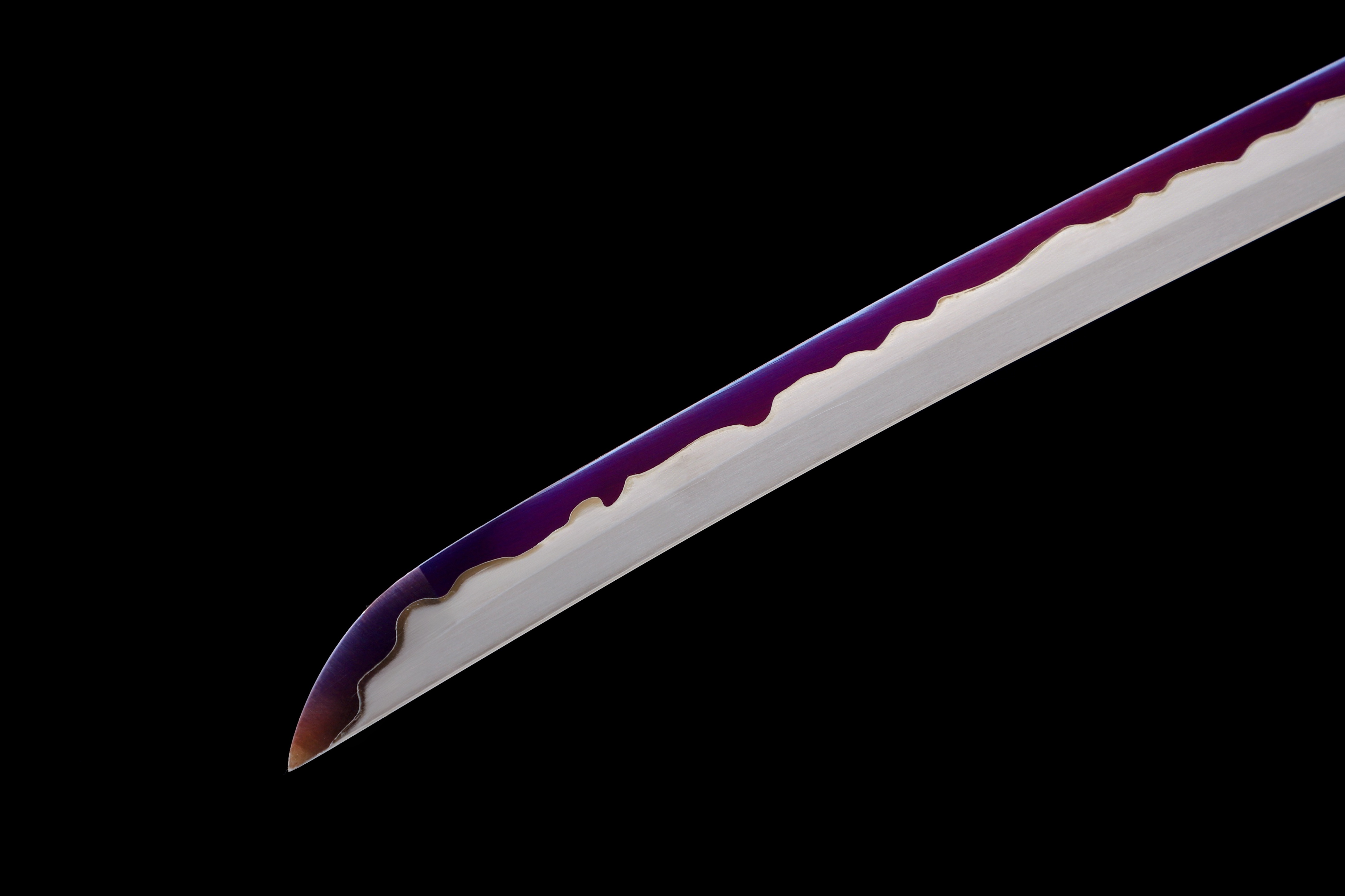 Handmade Katana 9260 Spring Steel Purple Blade Dragon Tsuba Full Tang