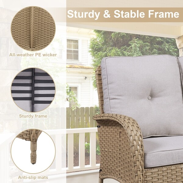 Patio Furniture Wicker Loveseat Sofa