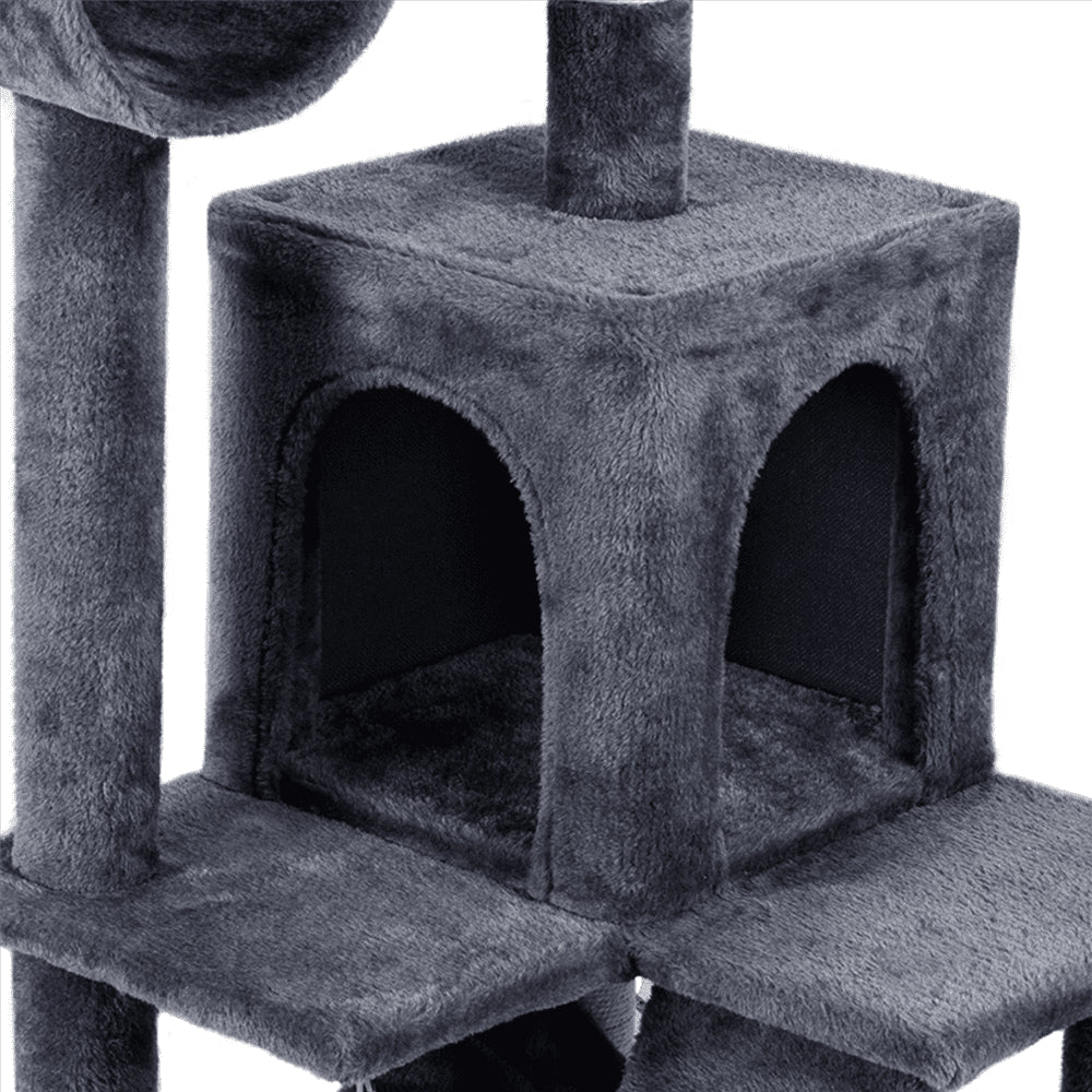 Yaheetech 51-in Cat Tree and Condo Scratching Post Tower, Gray
