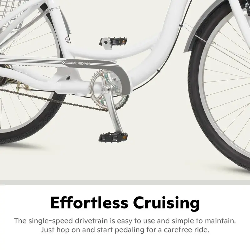 Schwinn Meridian Adult Tricycle – 26-Inch Beach Cruiser with Low-Step Frame & Rear Basket