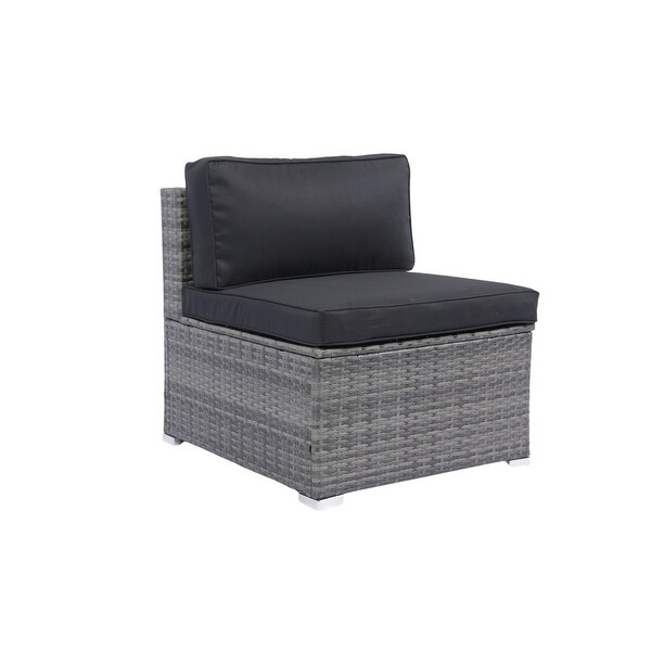 7Piece Patio Furniture Set,Retractable Canopy Rattan Sofa Set