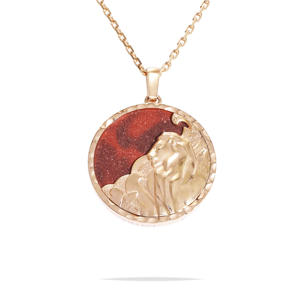Van Cleef & Arpels Zodiac Leo Necklace 18K Rose Gold Jasper VCARP9R600
