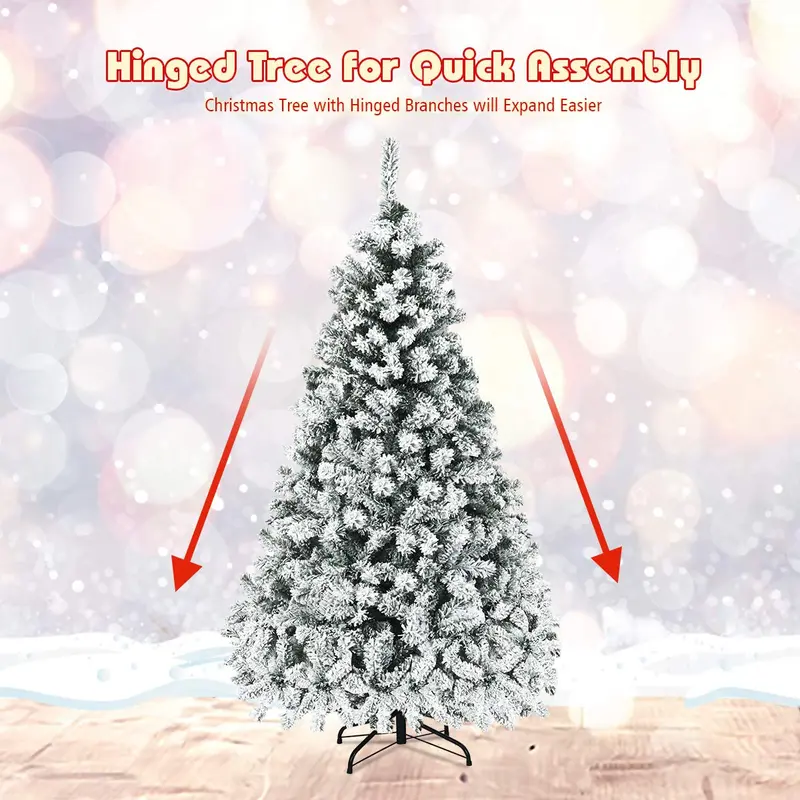 Tall Pre-Lit Artificial Christmas Tree – Available in 6ft, 7.5ft, and 9ft Hinged Designs