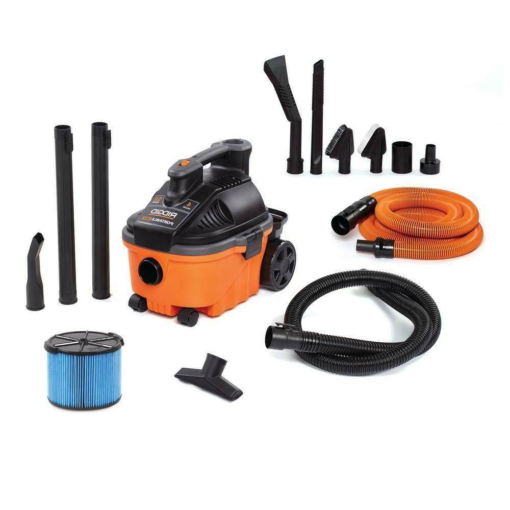 2026 4 gal. 5.0-Peak Portable Wet/Dry VAC with Premium Auto Detailing Kit