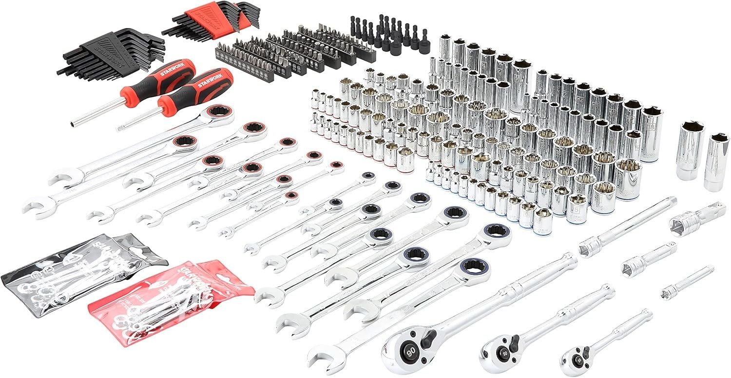 303-Piece Mechanics Tool Set and Socket Set, Professional, SAE/Metric