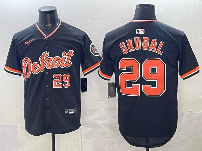 Men's Detroit Tigers Tarik Skubal #29 Black Game Player Jersey