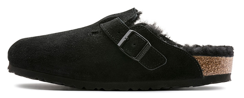 Birkenstock Boston Shearling Suede Leather MediumNarrow Fit Fashion Slippers