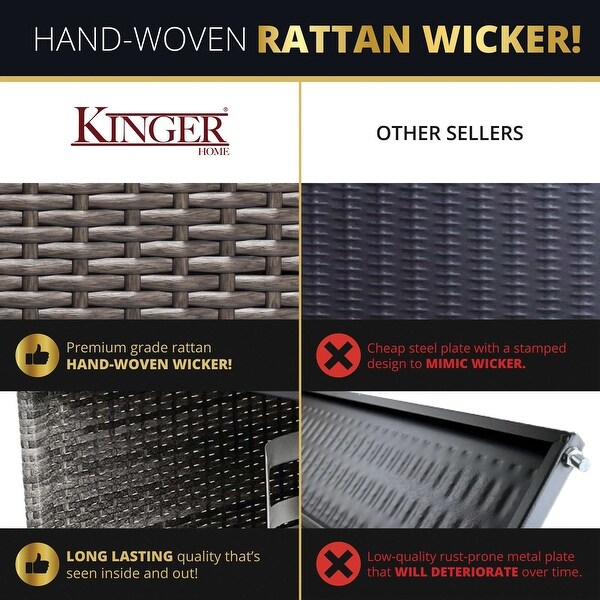 Kinger Home Ethan Rattan 5Piece Patio Furniture Set