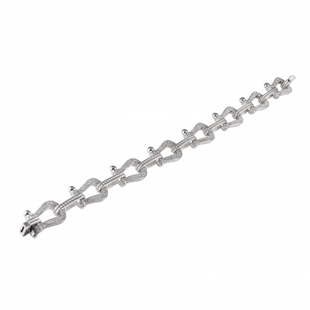 FRED Force 10 Multiple Lm Bracelet 18K White Gold Diamond 6J0169