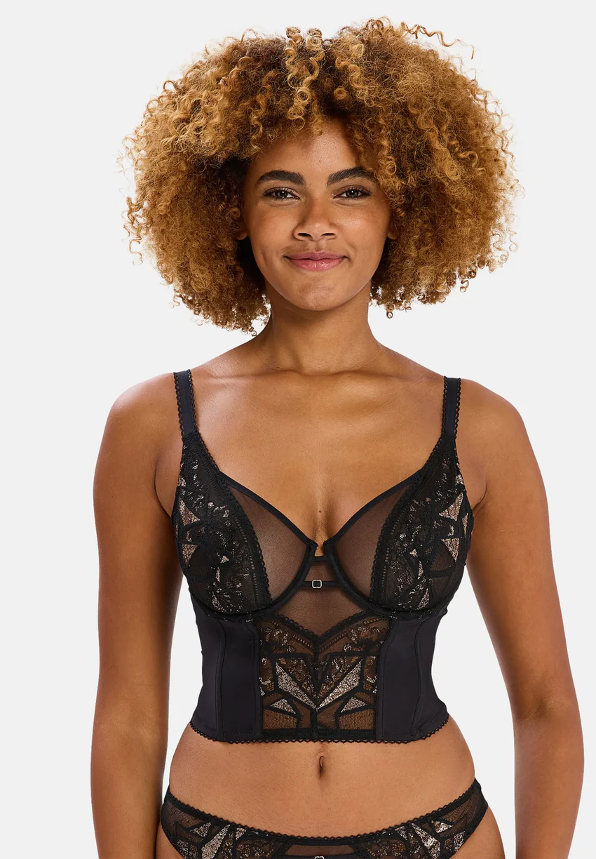 Soutien-gorge bustier Désiré Noir & Lurex Cuivré