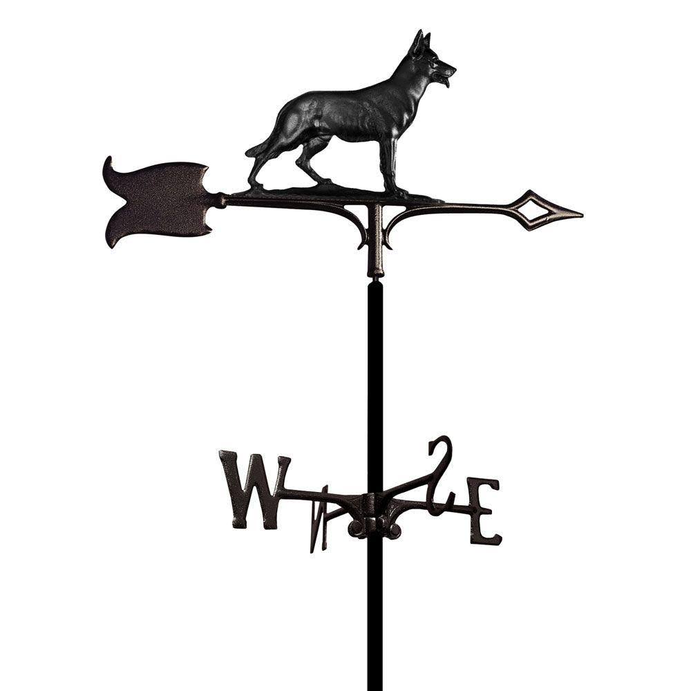 Whitehall 30x22 German Shepherd Garden Black Weathervane