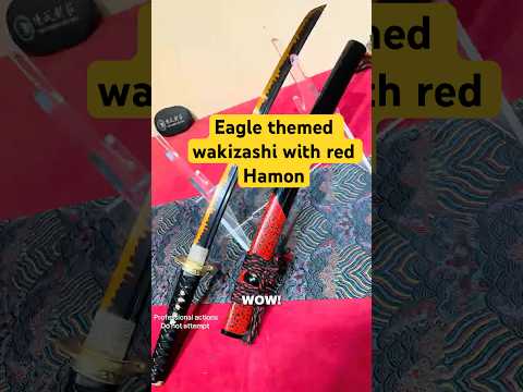 HY130 | Sekigen Samurai | Wakizashi | T10 Steel | Clay-tempered | Real Hamon | Black&Red | bird | Battle-Ready | Full-tang | Spartan Blades Club | CHEN'S SWORDS 1892 - Spartan Blades Club - 陳氏劍莊1892