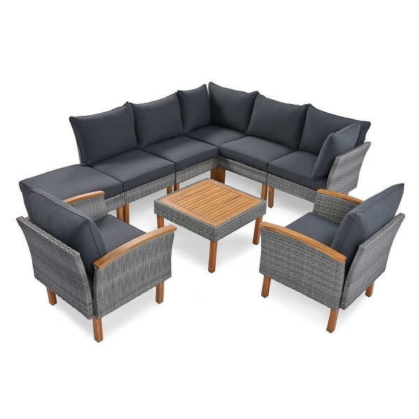 9Piece Patio Rattan Furniture Set