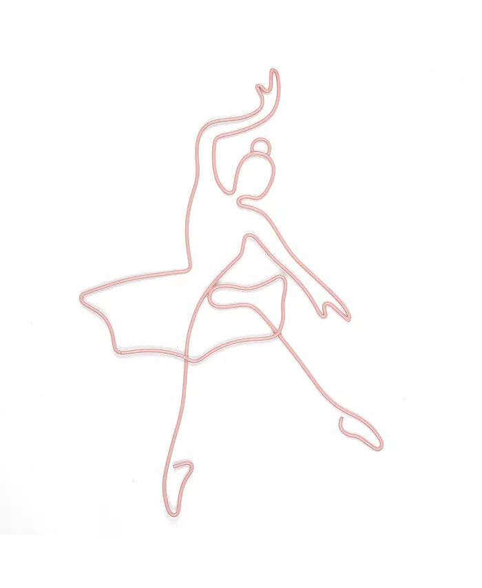 Lambs and Ivy Ballerina Baby 2-Piece Pink Ballet Dancers Wire Wall Decor