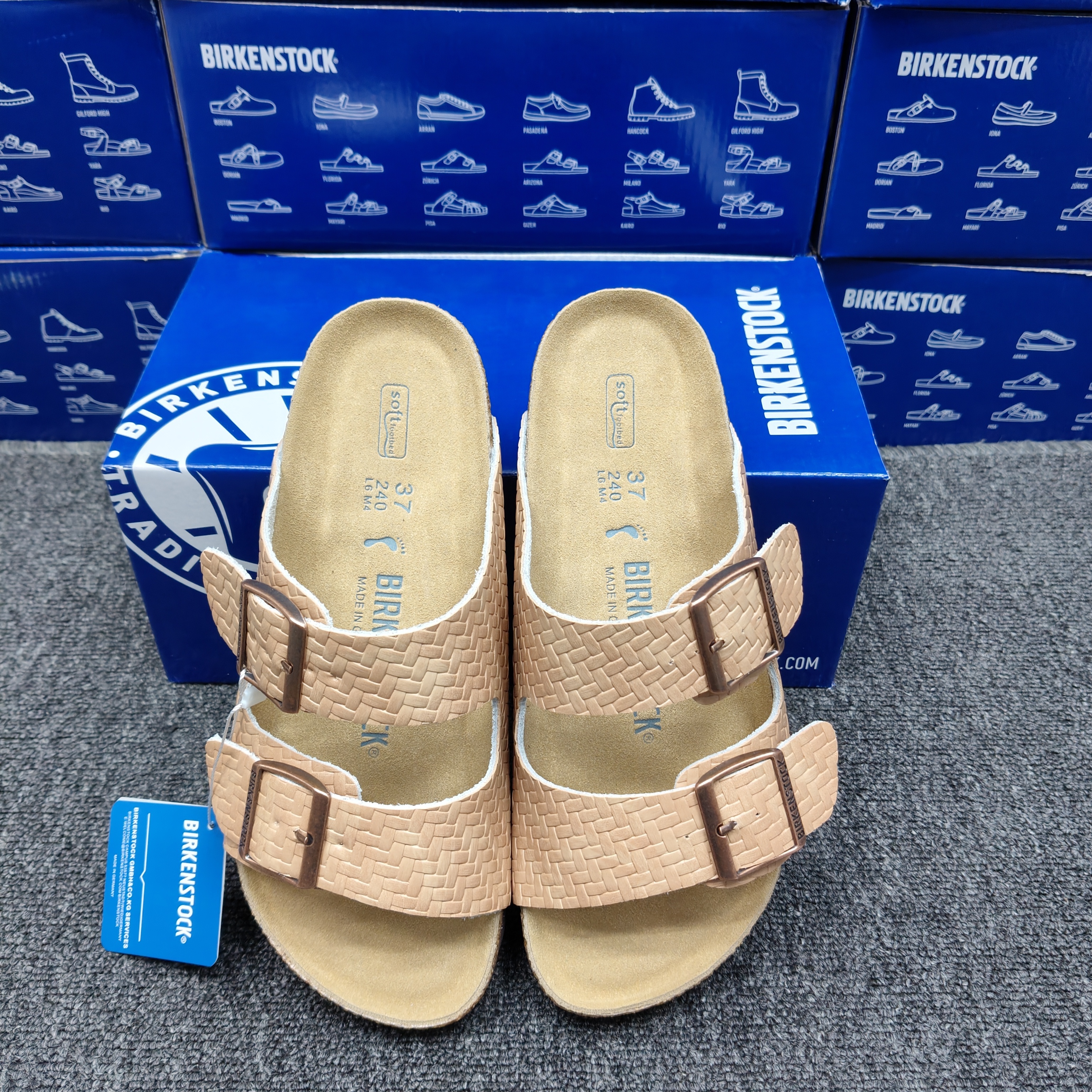 Birkenstock Arizona Leather Embossed Casual Sandals