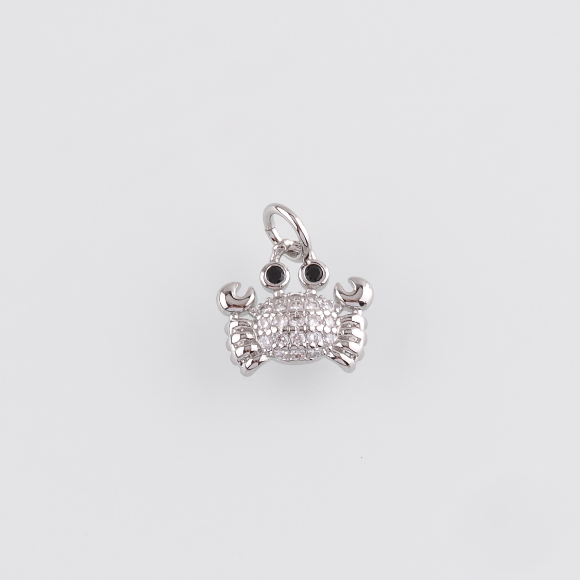 18K Gold Filled Crab Pendant,CZ Micro Pave Cancer Charm Earrings Necklace for DIY Jewelry Making Supply