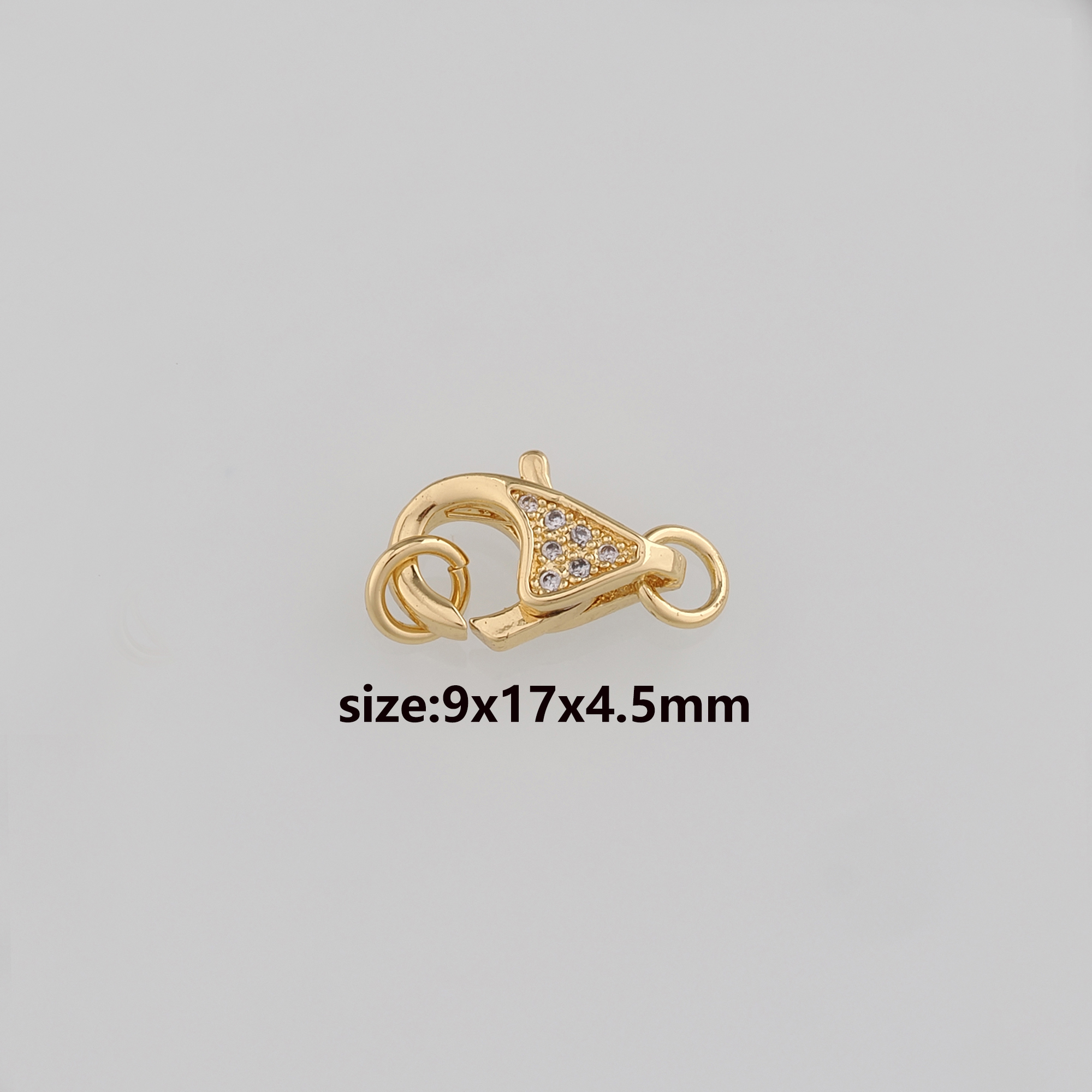 18K Gold Filled Lobster Claw Clasp,CZ Micro Pave Lobster Clasp Lock,Spring Buckle for DIY Jewelry Necklace Bracelet