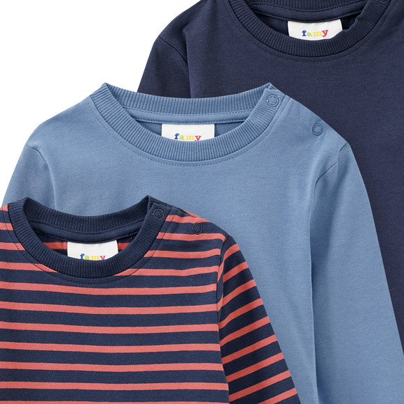Famy 3 Baby Langarmshirts im Basic-Look