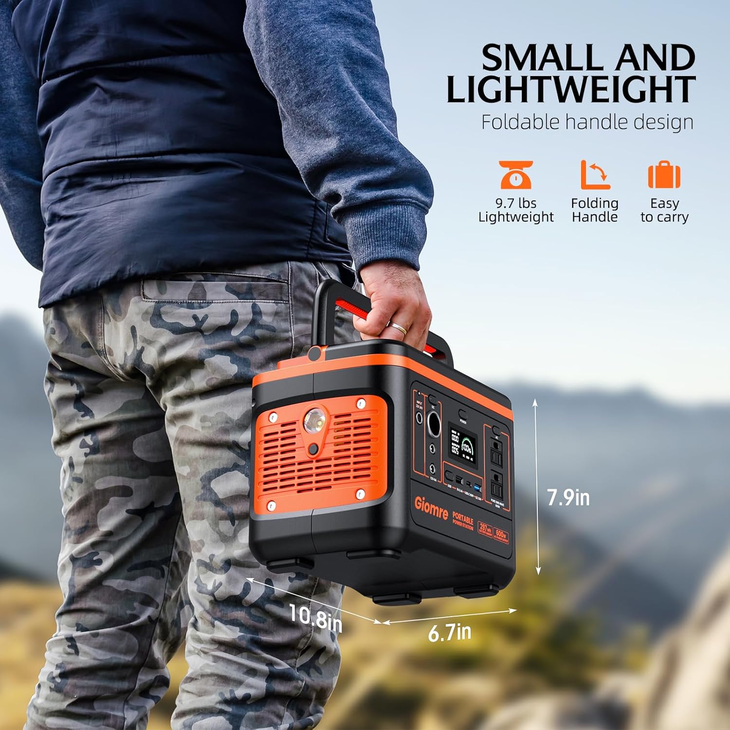 2026 Portable Power Station, 297Wh Backup Lithium Battery Generator with 600W AC Output and 100W Fast Charging, Solar Generator for Outdoors Camping, Travel Emergency, Home Blackout