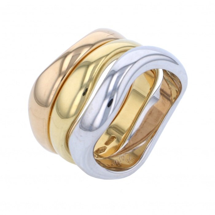 Cartier Love Milling Ring Tri-Gold